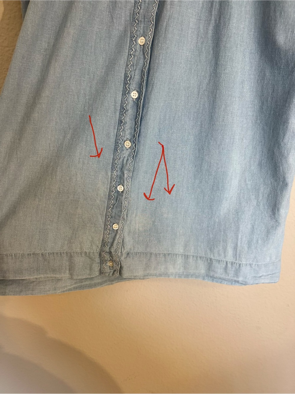 Doen Wing mini shirt dress in Parisian Chambray blue cottage core romantic M - Picture 16 of 16